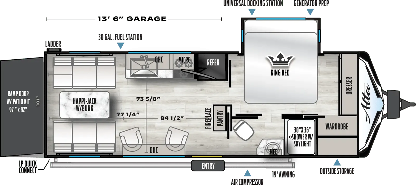 2025 East to West, INC. Alta 2400KTH - Floor plan