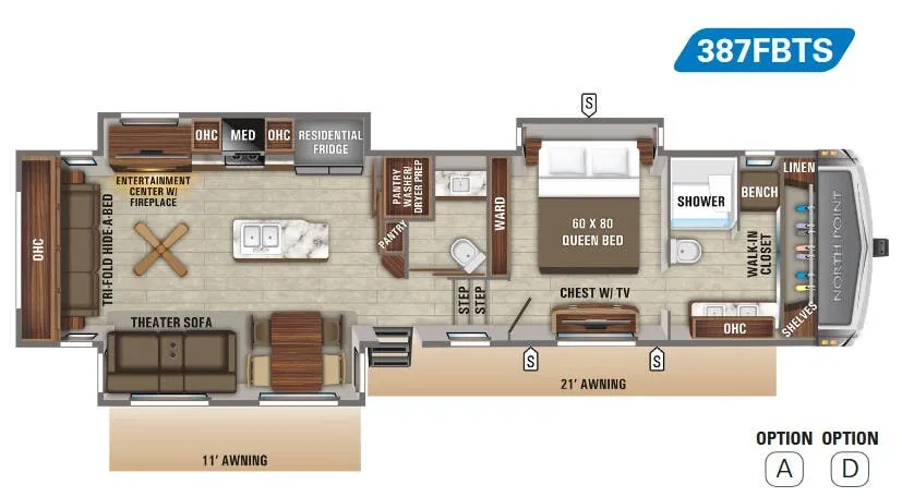 Jayco North Point 387FBTS floor plan