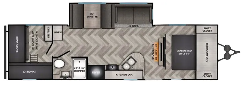 CrossRoads Zinger Lite 290BQ floor plan