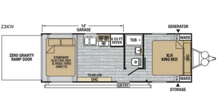 Forest River XLR Nitro 23KW floor plan