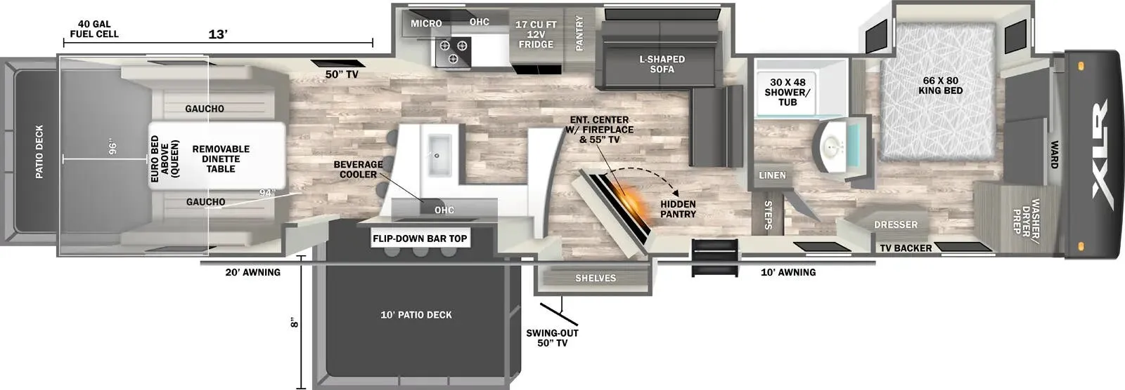 Forest River XLR Nitro 40BAR13 floor plan
