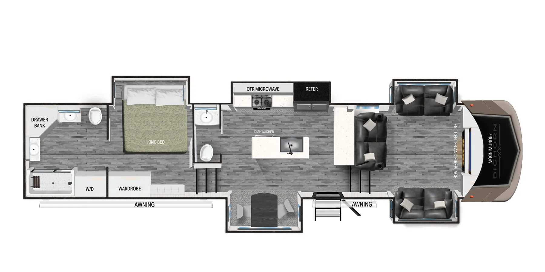 Heartland Bighorn Fifth Wheel 3930FL floor plan