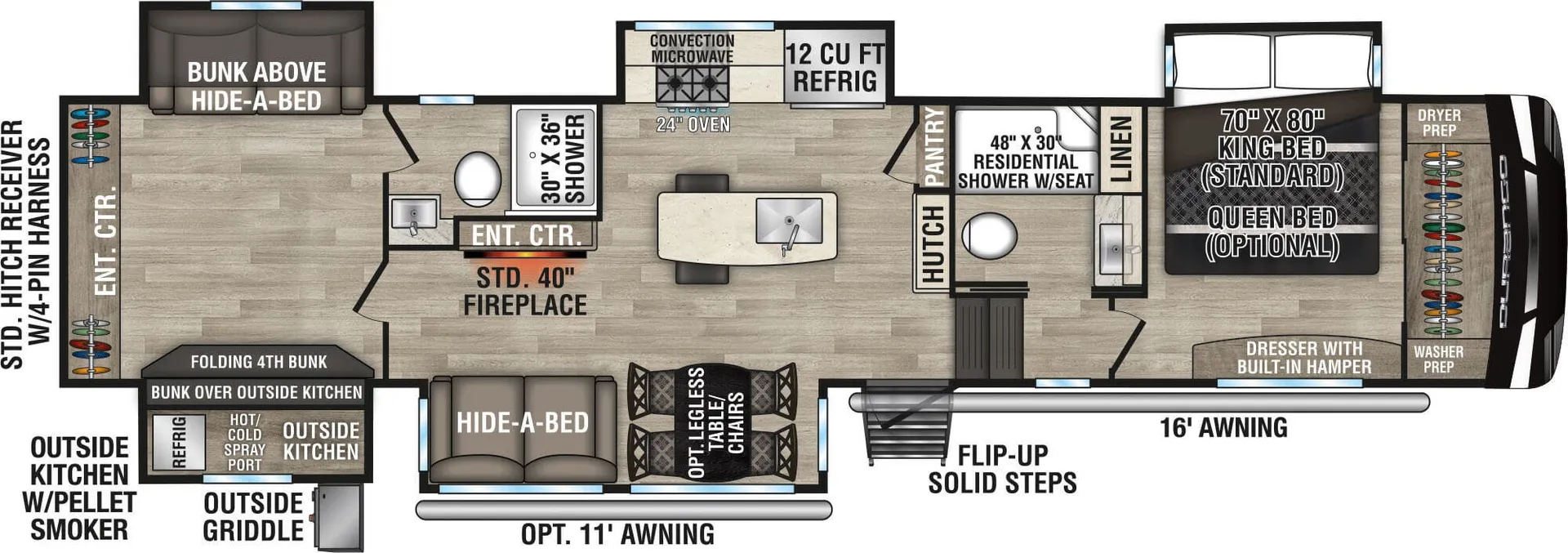 K-Z Durango D348BHF floor plan