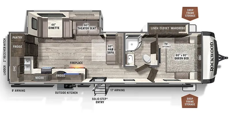 Forest River Rockwood Ultra Lite 2902SW floor plan