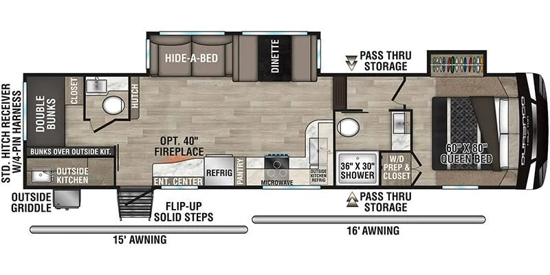 K-Z Durango Half-Ton D274BHD floor plan