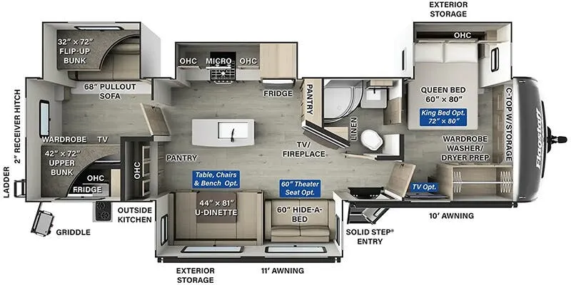 2025 Forest River Flagstaff Classic 832BWS - Floor plan
