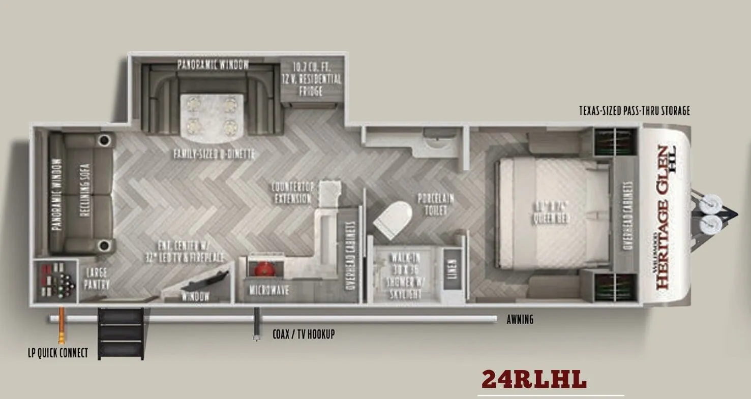 Forest River Wildwood Heritage Glen Hyper-Lyte 24RLHL floor plan
