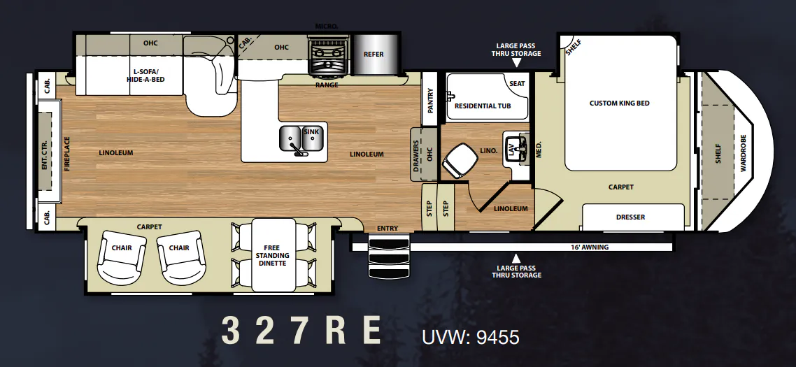 Forest River Salem Hemisphere Lite 327RE floor plan