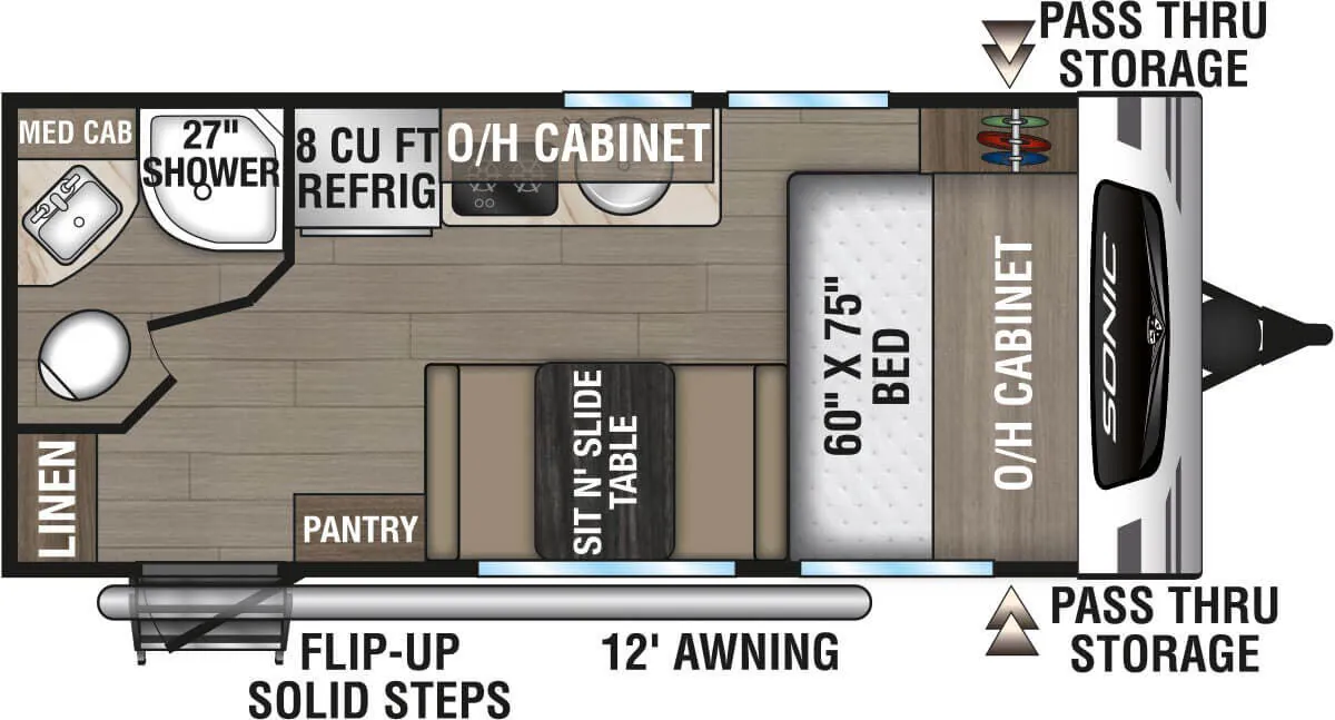 Venture RV Sonic Lite SL160VFB floor plan