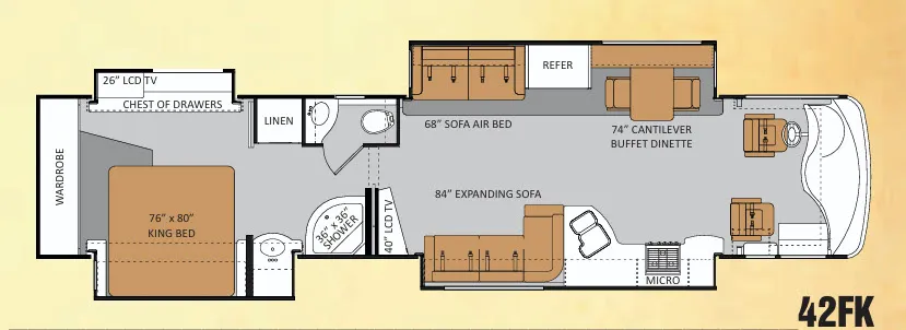 2011 Thor Motor Coach Tuscany 42FK floor plan