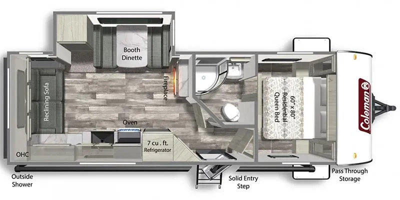 2023 Dutchmen Coleman Light 2515RL floor plan