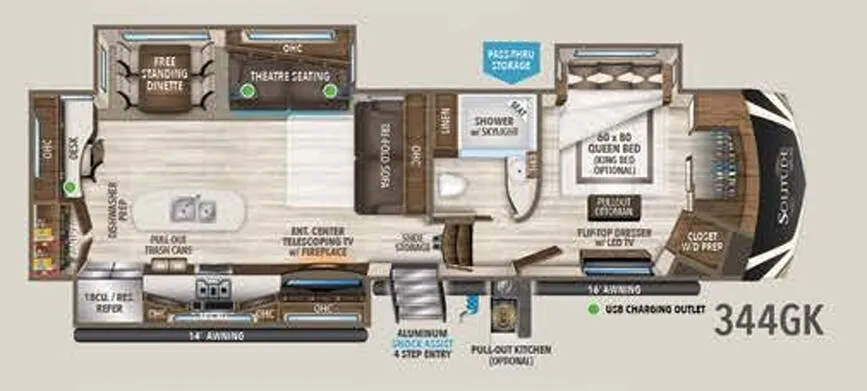 Grand Design Solitude 344GK floor plan