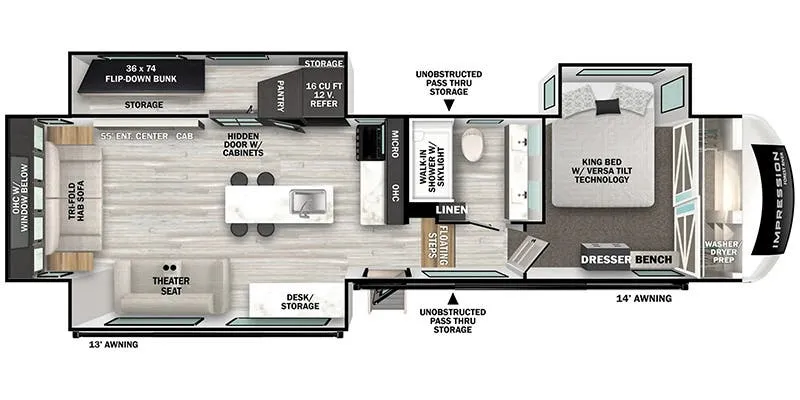 2024 Forest River Impression 318RLVIEW - Floor plan