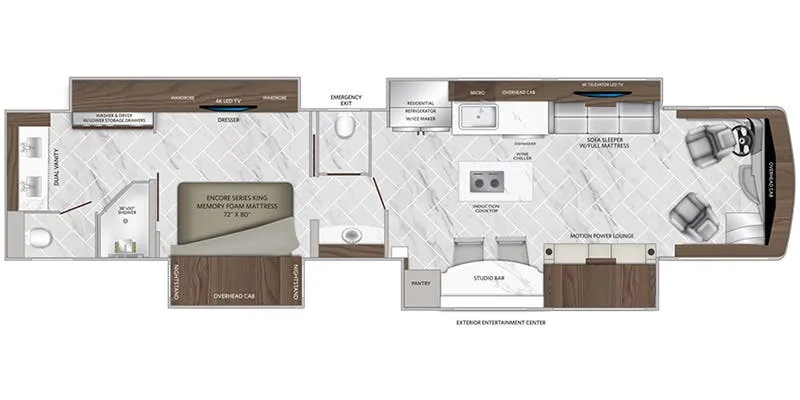 American Coach American Eagle 45E floor plan