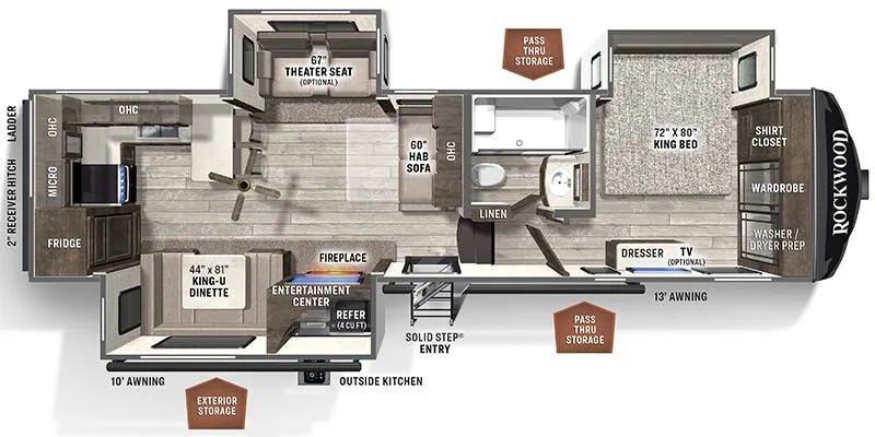 2022 Forest River Rockwood Signature Ultra Lite 8291RK floor plan