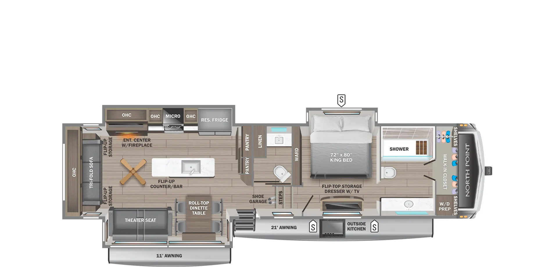 2026 Jayco North Point 387FBTS - Floor plan