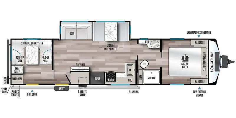 East to West Longitude 319BH floor plan