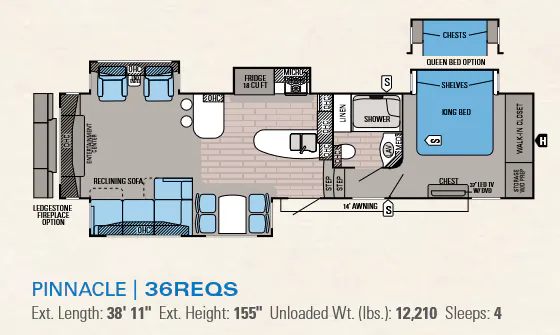 Jayco Pinnacle 36REQS floor plan