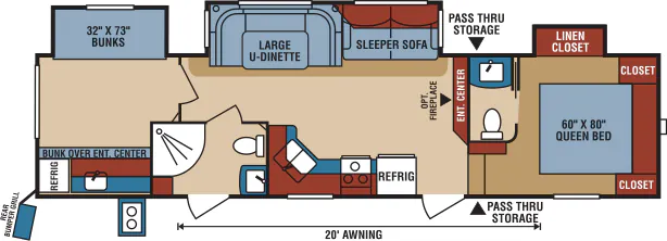 K-Z Durango 1500 D292BHT floor plan