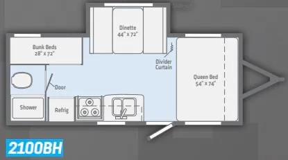 Winnebago Micro Minnie 2100BH floor plan