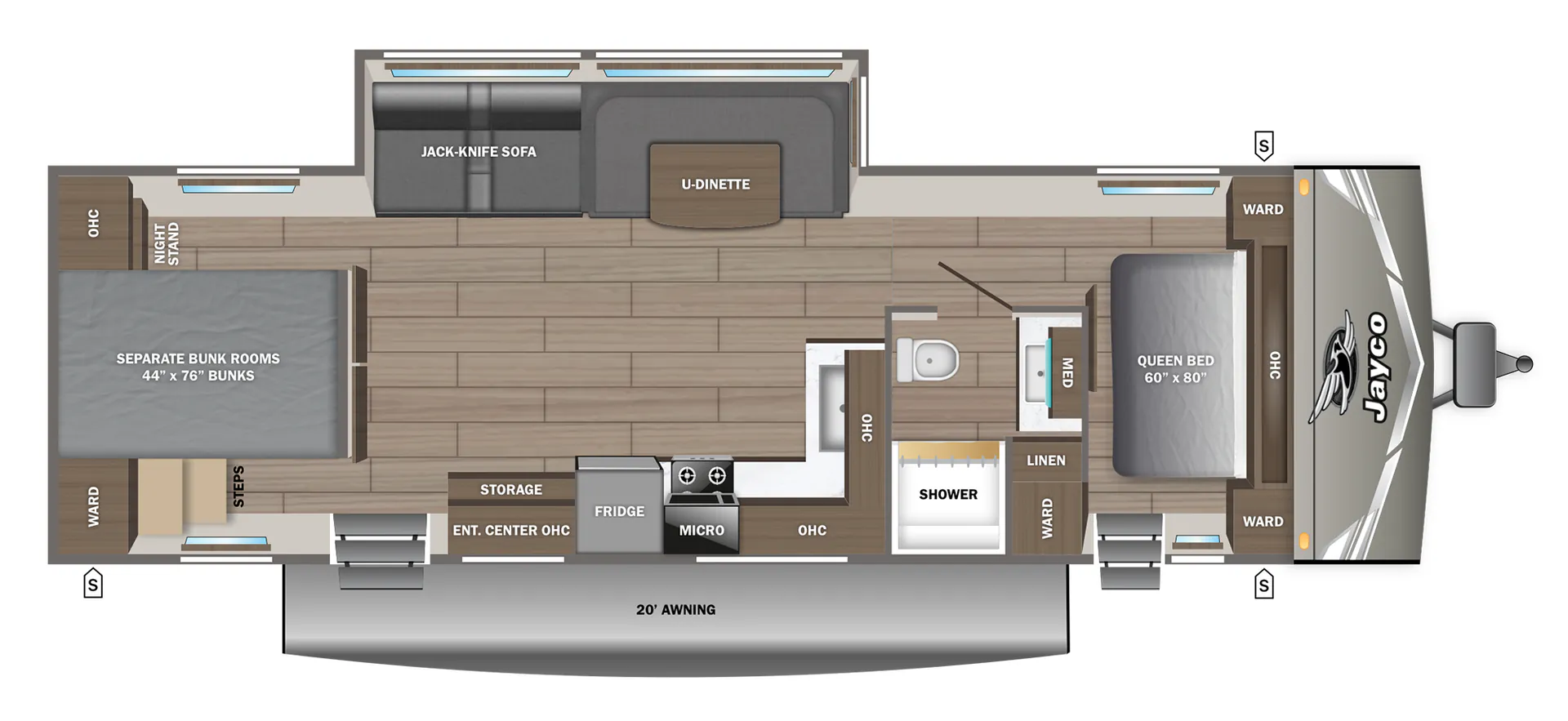 Jayco Jay Flight 335BHS floor plan