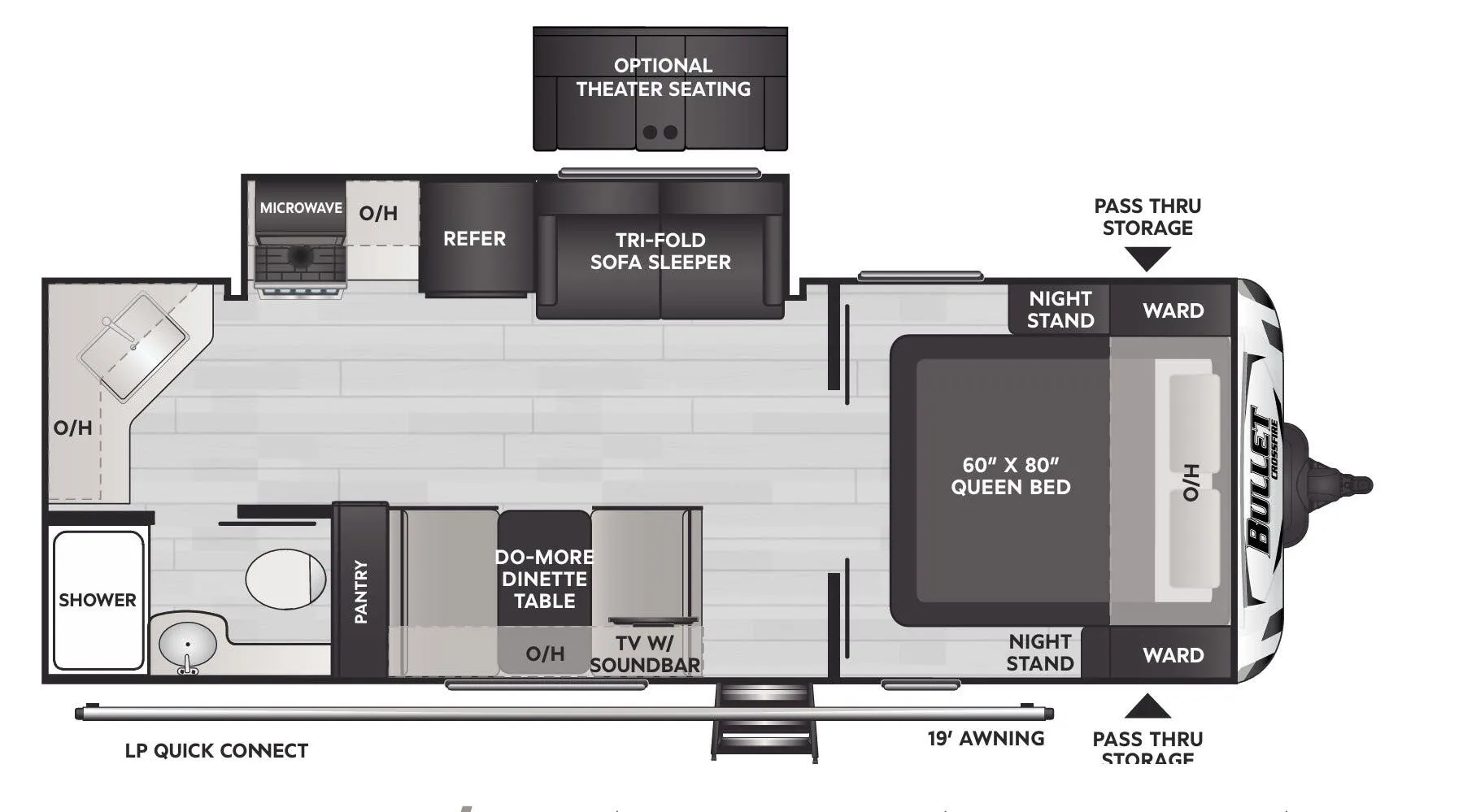 Keystone Bullet Crossfire 2220MLWE floor plan