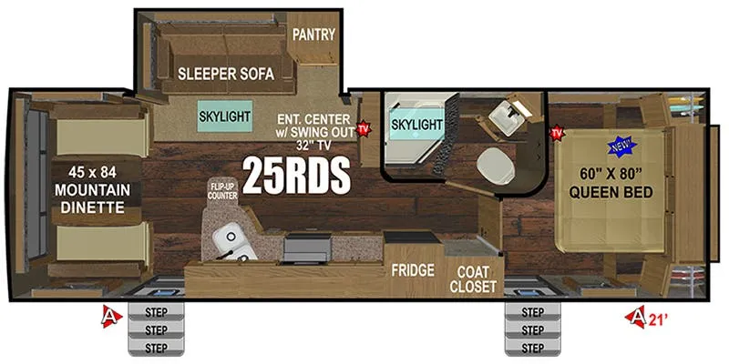 Outdoors RV Mountain Series Timber Ridge 25RDS floor plan