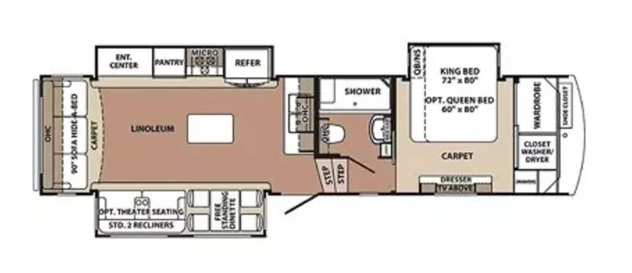 Forest River Cardinal Limited 3045RLLE floor plan