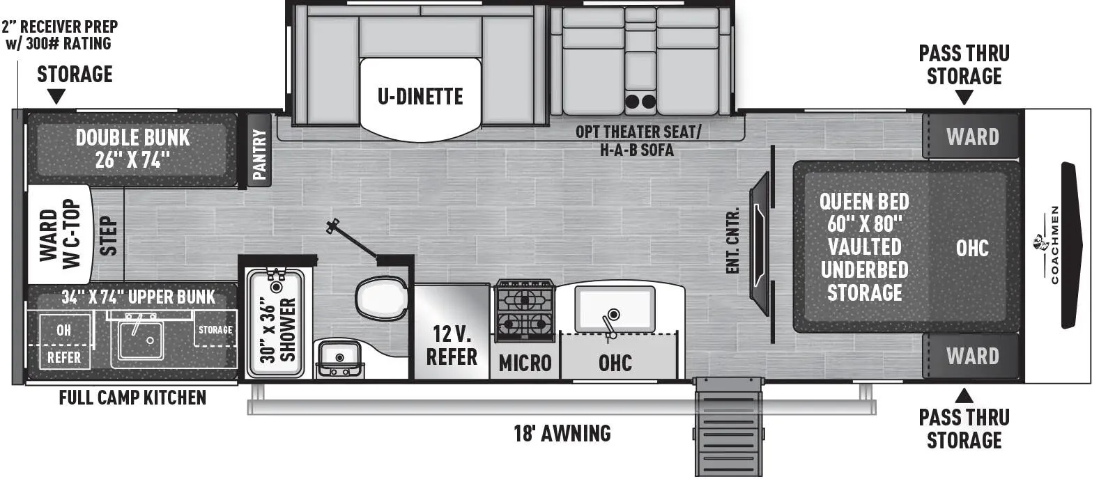 Coachmen Freedom Express Ultra Lite 292BHDS floor plan