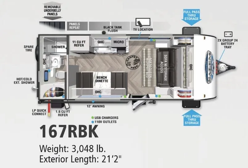 2022 Forest River Salem FSX 167RBK - Floor plan