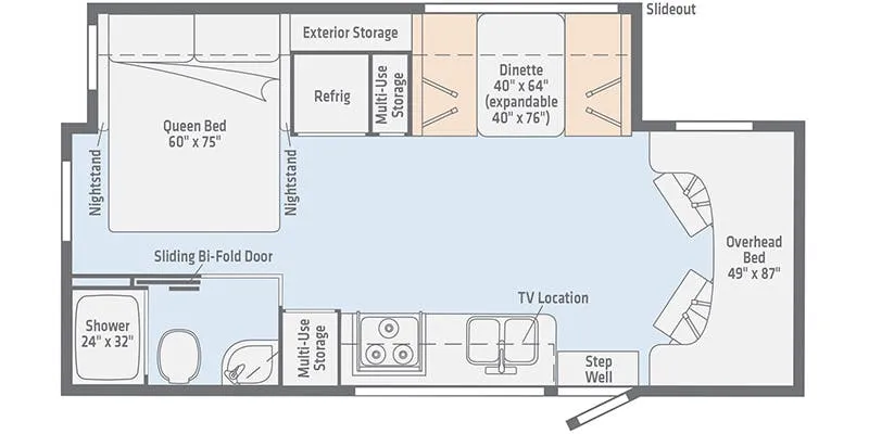 2020 Winnebago Vita 24P - Floor plan