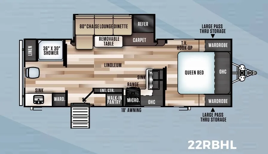Forest River Salem Hemisphere Hyper-Lyte 22RBHL floor plan