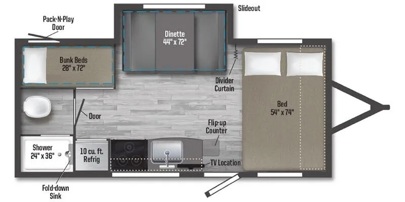 2025 Winnebago Micro Minnie 2100BH floor plan