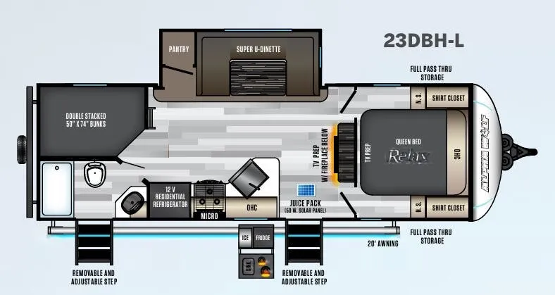 2022 Forest River Cherokee Alpha Wolf 23DBH-L - Floor plan