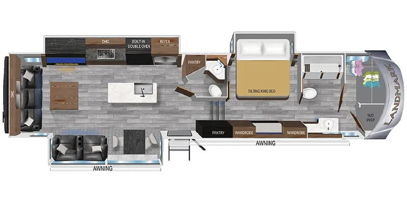 2018 Heartland Landmark 365 LM Newport floor plan