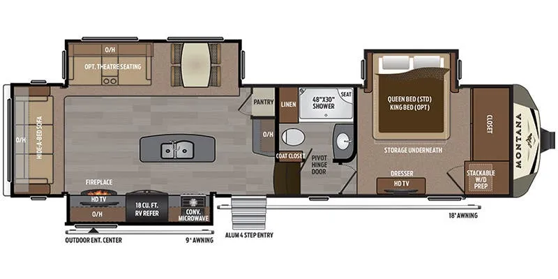 2017 Keystone Montana 3160RL - Floor plan