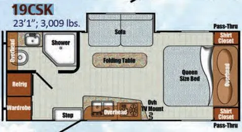 Gulf Stream Vista Cruiser 19CSK floor plan