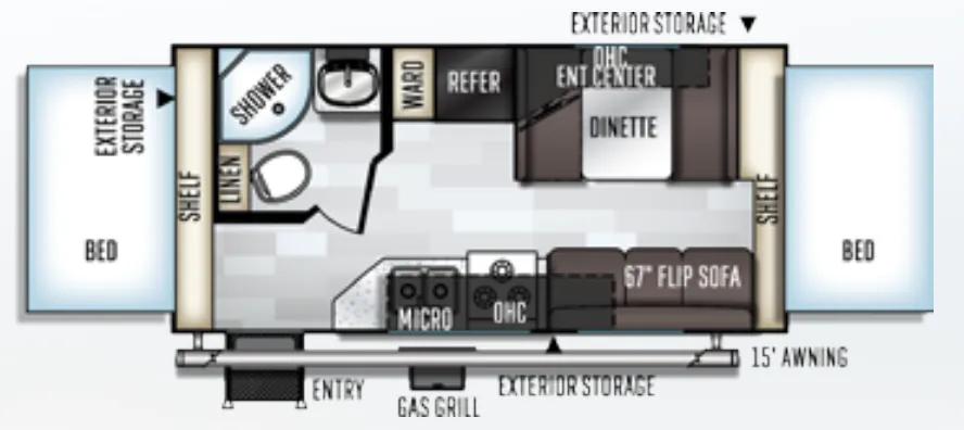 Forest River Rockwood Roo 19 floor plan
