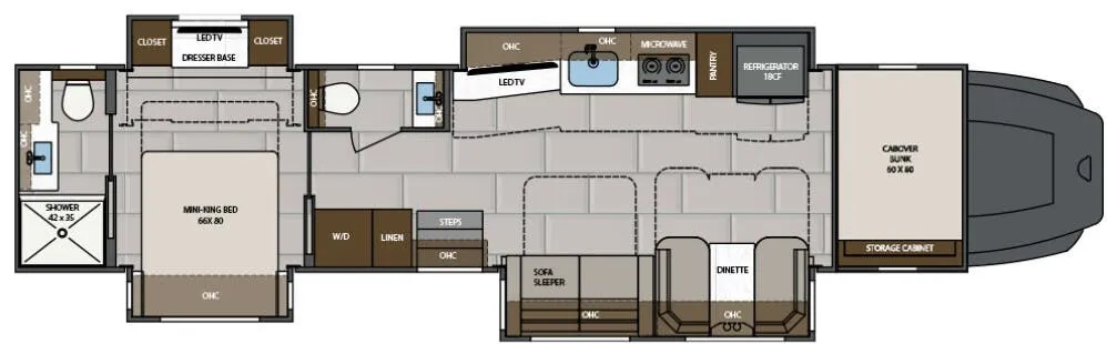 2024 Renegade RV Classic 43CMD - Floor plan