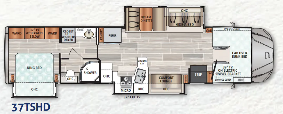 2021 Dynamax FORCE HD 37TS HD floor plan