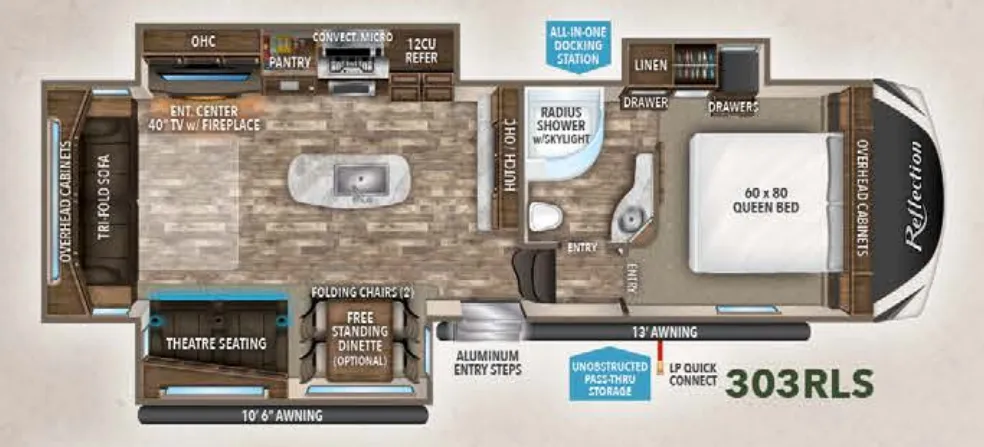Grand Design Reflection 303RLS floor plan