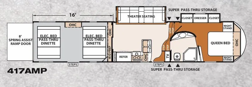 Forest River XLR Thunderbolt 417AMP floor plan