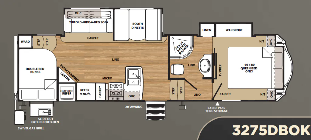 Forest River Sierra HT 3275DBOK floor plan