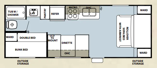 Forest River Cherokee Grey Wolf 22BH floor plan