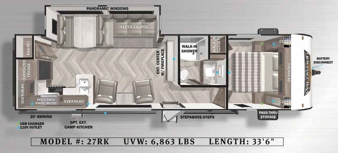 Forest River Wildwood 27RK floor plan