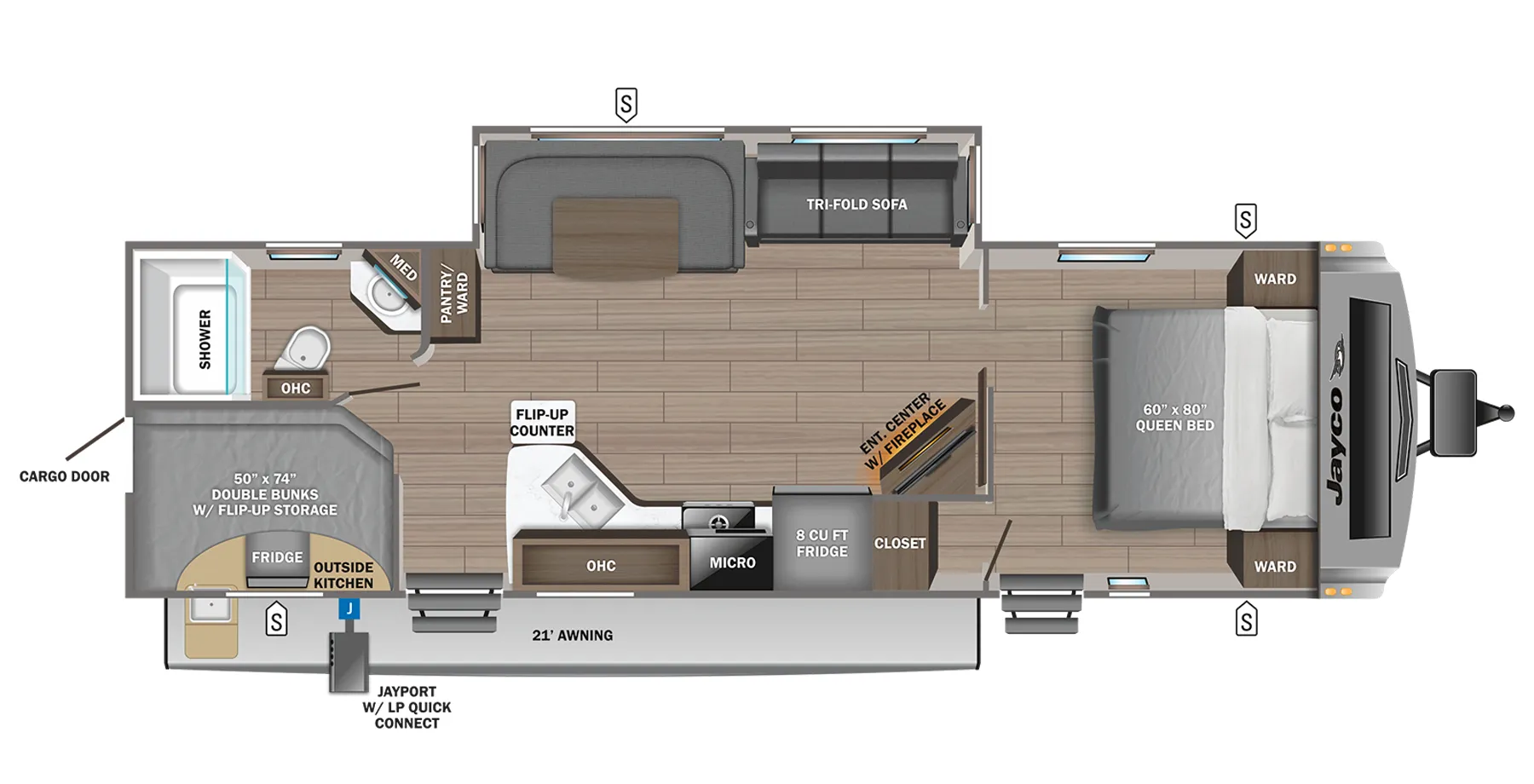 2023 Jayco White Hawk 29BH - Floor plan