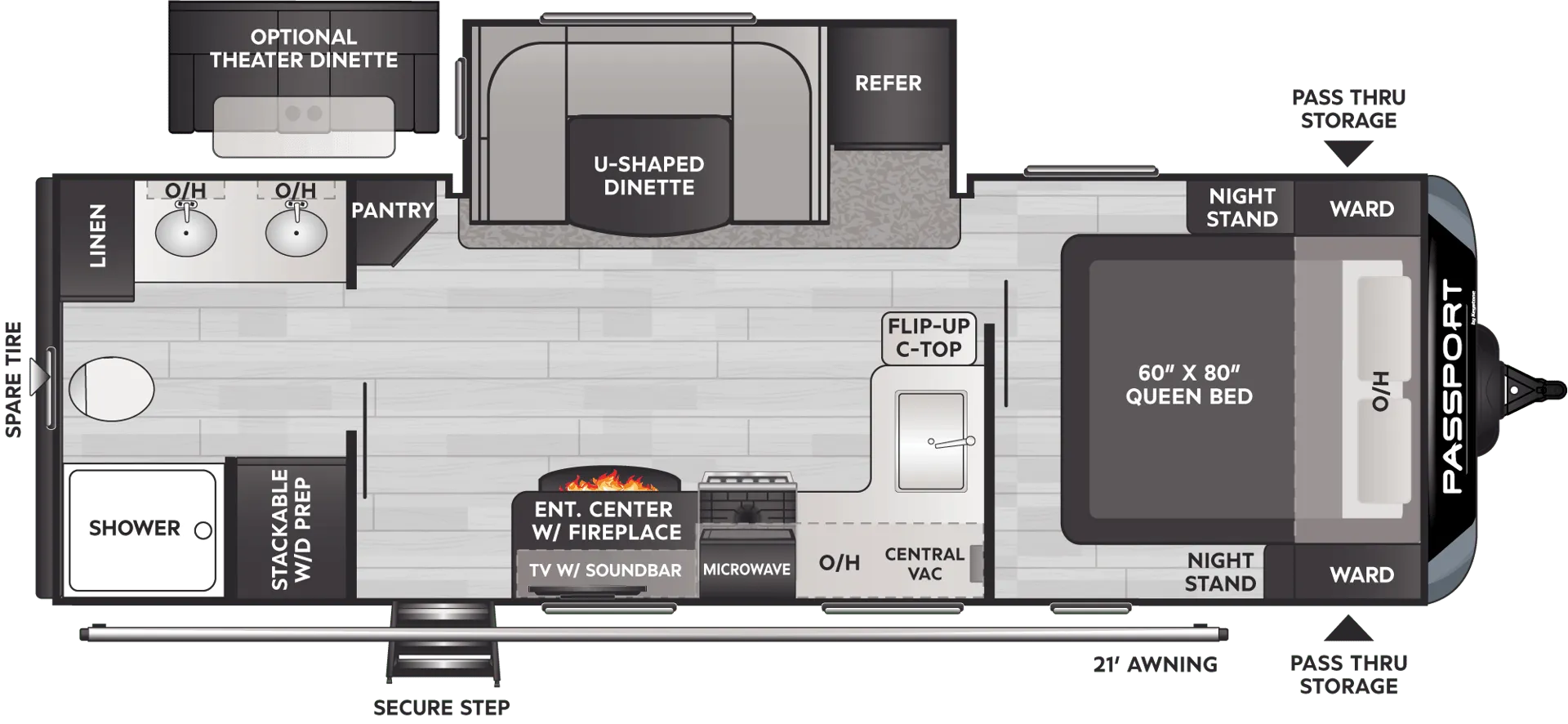 Keystone Passport Grand Touring 2400RB floor plan