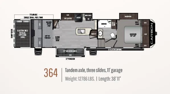 Keystone Carbon 364 floor plan