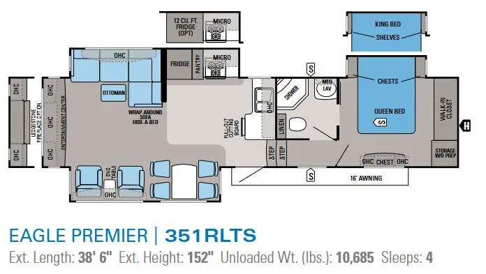 Jayco Eagle Premier 351RLTS floor plan