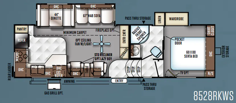 Forest River Flagstaff Classic Super Lite 8528RKWS floor plan